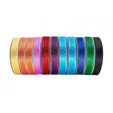 WOVEN METALLIC GLITTER RIBBON 2cm, 4cm/10m