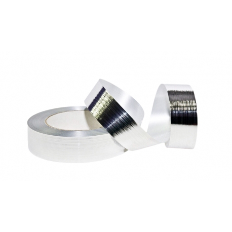 PP METALLIC RIBBON WITH "STRIPES" PATTERN 3cm/50yd