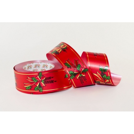 PP METALLIC PRINTED RIBBON WITH "CANDLES" PATTERN 3cm, 5cm/50yd