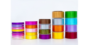 DOUBLE-SIDED SATIN RIBBON 0,3cm, 0,6cm, 1cm, 1,9cm, 2,5cm, 3,8cm/11yd