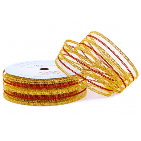 WOVEN METALLIC RIBBON "MESH" 4cm/10m