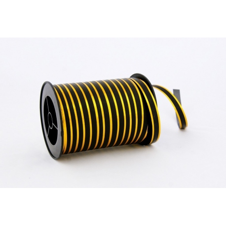 PP RIBBON WITH 2 GOLDEN STRIPES 1cm/100m