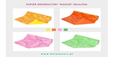  PAPIER DEKORACYJNY KARBOWANY ZE WZOREM "MAZAJE" 50cm/10m